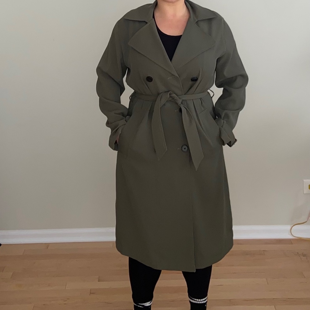 Express Olive Green Trench Coat